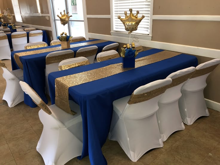 Royal Blue And Gold Table Setup Creative Event Royal Blue And Gold Table Setup, Royal Blue Table Set Up