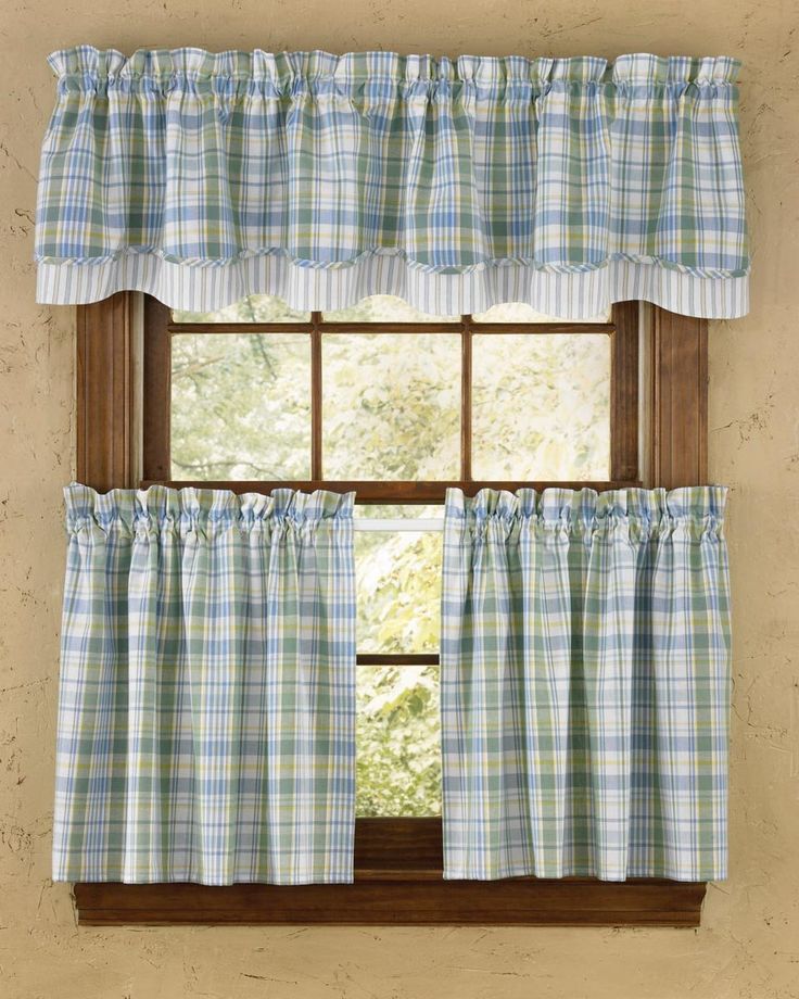 Pin On S Pin On S, Blue And White Plaid Kitchen Curtains
