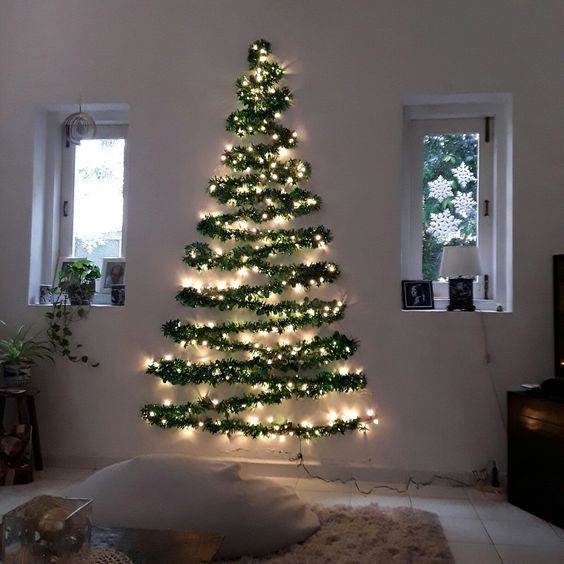 árbol De Navidad Para La Pared árbol De Navidad Con Luces Decoracion De Arboles Mini árbol De Navidad