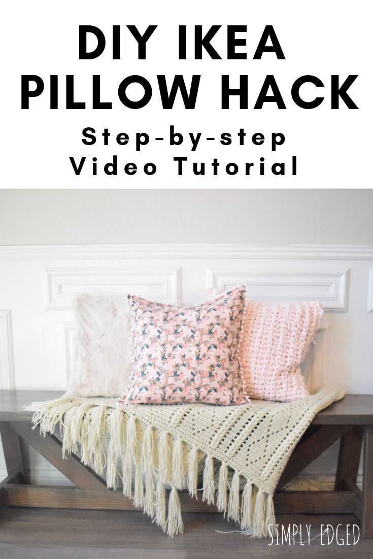 DIY IKEA PILLOW HACK | Beginner sewing IKEA Hack Pillow Case | Stencil fabric