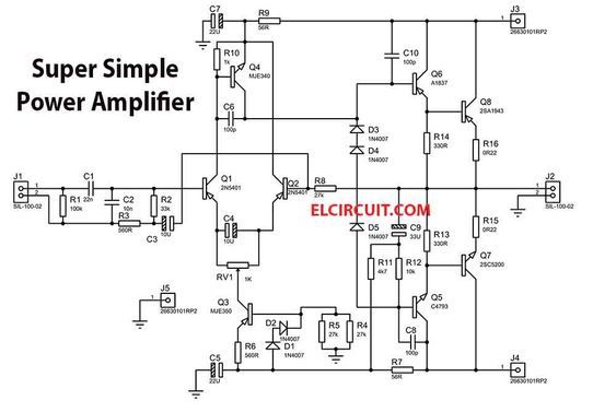 200W Super Simple Power Amplifier | Power amplifiers, Audio amplifier