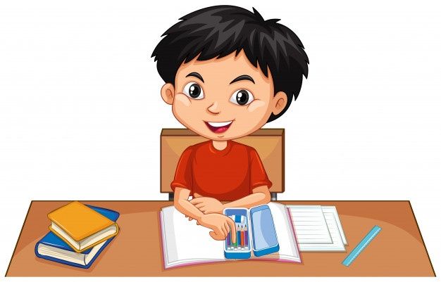 pics Persona Haciendo Tarea Animada un nino feliz haciendo la tarea en el