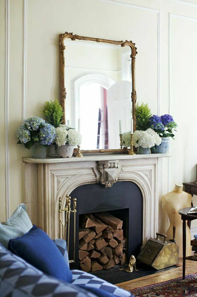 Small Space Style With Rue Lookslikewhite Blog Farm House Living Room Farmhouse Decor Fireplace Farmhouse Decor, Leaning Mantle Mirror