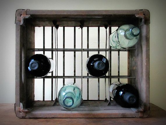 Vintage Milk Crate Repurposed Into A Wine Rack Vintage Milk Crate Repurposed Into A Wine Rack
