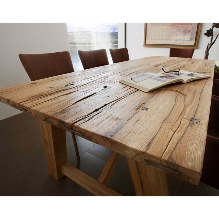 Massivholz Esstisch Thor Eiche geölt 180x110cm Gestell in
