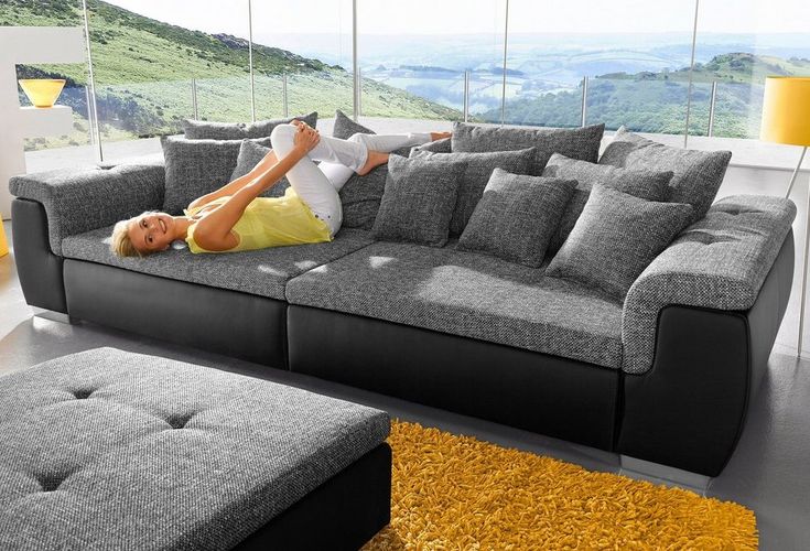 Big-Sofa, wahlweise mit RGB-LED-Beleuchtung Big sofas and Big - big sofa oder wohnlandschaft Big-Sofa, wahlweise mit RGB-LED-Beleuchtung Big sofas and Big - big sofa oder wohnlandschaft