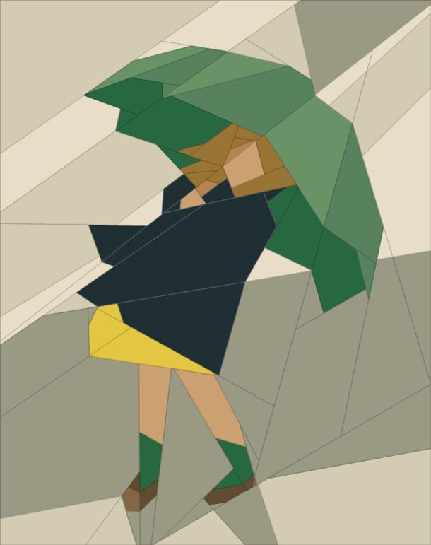 PATTERN Girl With Umbrella