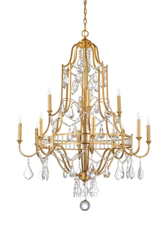 Buckhead 12 Light Candle Style Empire Chandelier Crystal Chandelier Gold Chandelier Chandelier