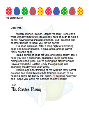 free downloadable letter from the easter bunny p and p pinterest