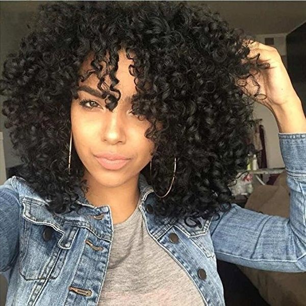Synthetische Afro Locken Perucken Fur Schwarze Frau Kurze