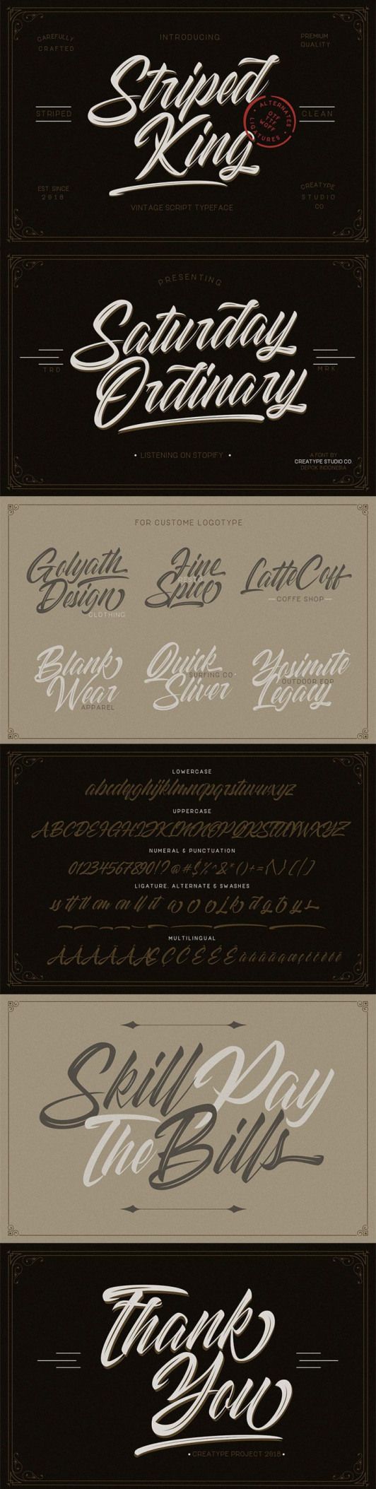 Free Striped King #Vintage #Script #Font is a modern vintage-inspired font that ...