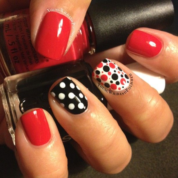 Best 25+ Red Black Nails Ideas On Pinterest Halloween Nail Art Instagram photo by youngwildandpolished #nail #nails #nailart. Black White RedRed ... - Best 25+ Red Black Nails Ideas On Pinterest Halloween Nail Art