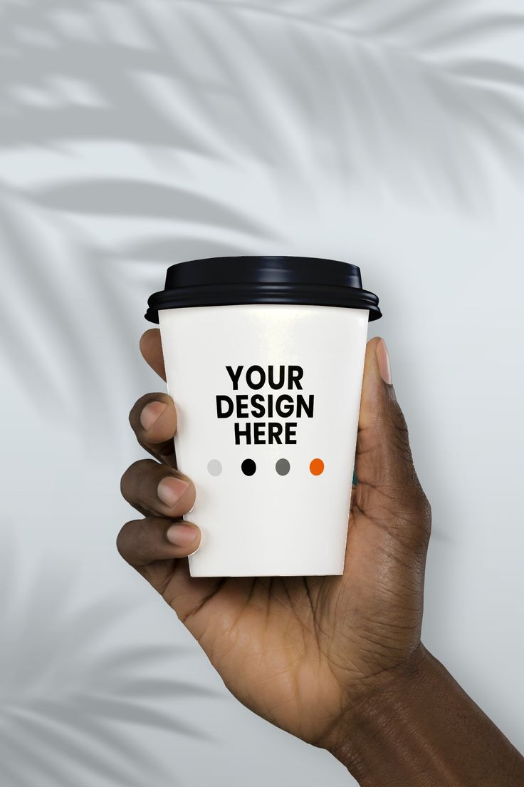 Free premium quality PSD realistic coffee cup holding template Free premium quality PSD realistic coffee cup holding template