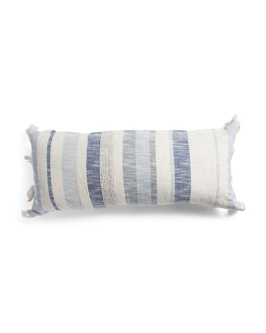 Lumbar Pillow in 2020 | Throw pillows Made In India 14x26 Fringe Pillow
