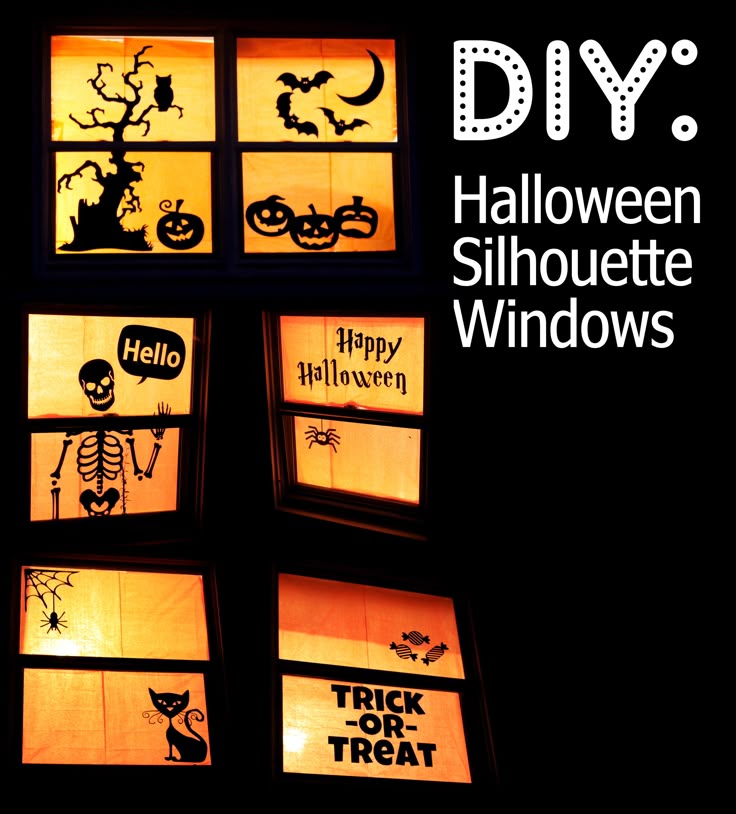 Halloween Window Silhouettes (takes Around 2 hours And Less Than 5 06411c5ee0ccf91dda504ab3c89fe0c6 Fall Window Decorations Windows Decor 116108496614534711