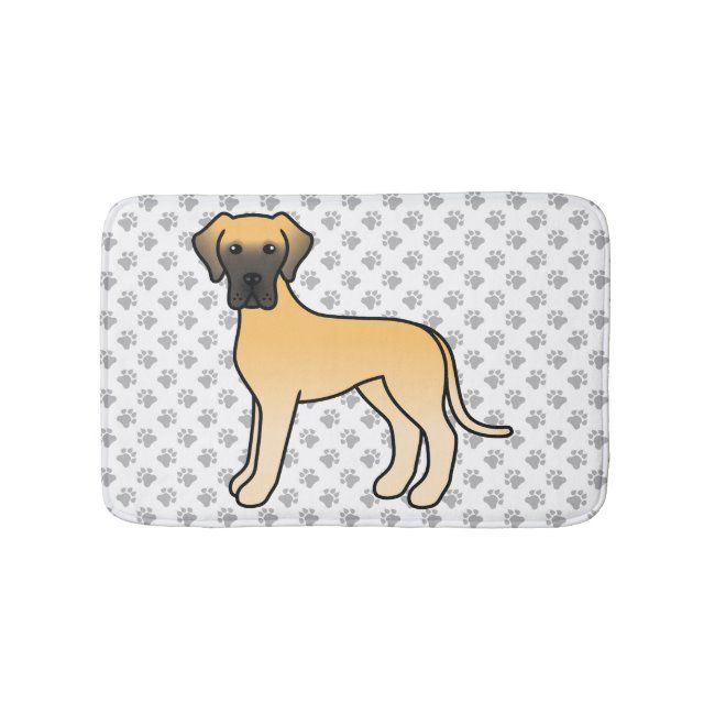 Fawn Great Dane Cute Cartoon Dog Paws Bath Mat Zazzle Com Cartoon Dog Dog Paws Dog Lover Gifts