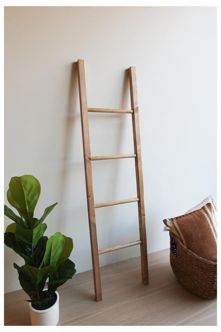 Wooden blanket storage ladder | Rustic blanket ladder | Reclaimed