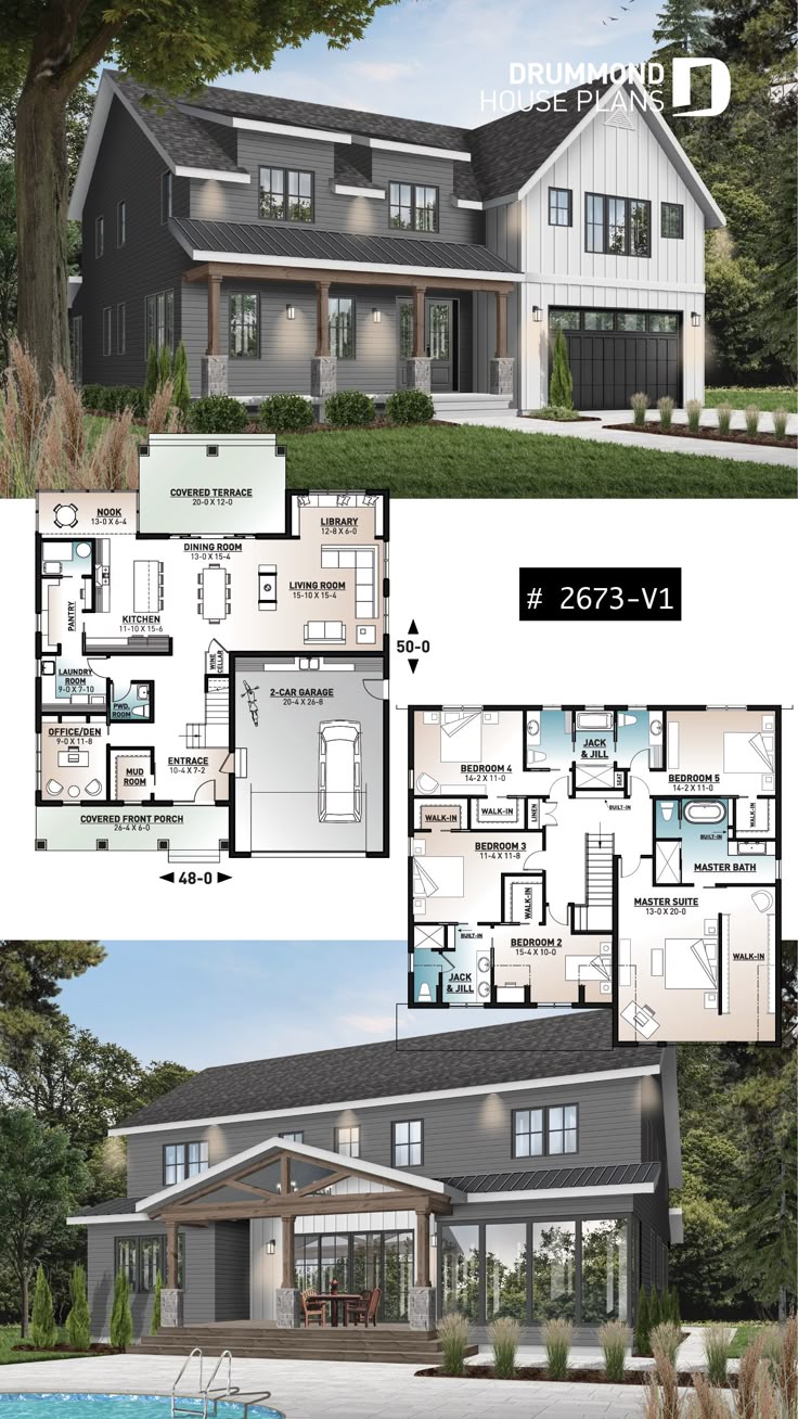 Modern farmhouse 5 bedrooms with garage