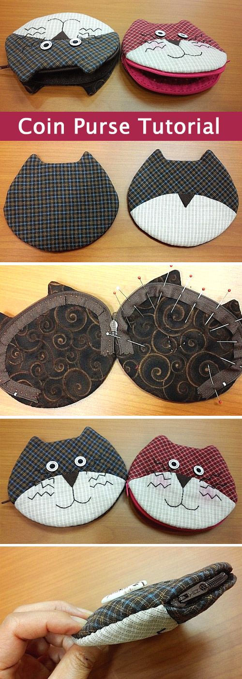 Coin Purse with Zipper ~ How to sew for beginners. Sewing ideas. Step by step il… Coin Purse with Zipper ~ How to sew for beginners. Sewing ideas. Step by step il…