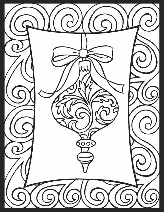 Dover Christmas Cheer Stained Glass Coloring Book Page 3