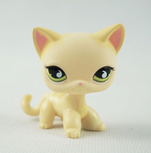 Littlest-Pet-Shop-LPS-Toys-733-Short-Hair-Cat-Yellow-amp-Cream-Kitty-Green-Eyes