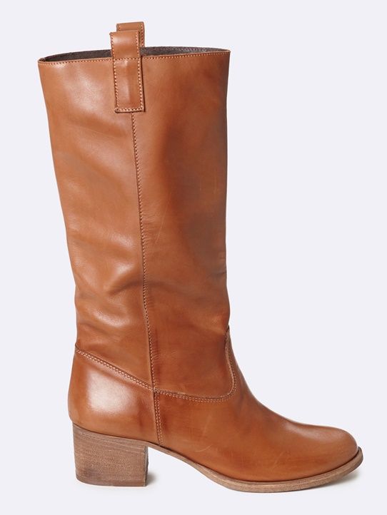Bottes camarguaises femme en cuir , Camel , 1