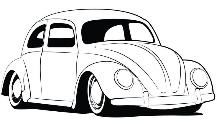 Line Drawing Vehicles : Love bug coloring pages vw drawings http