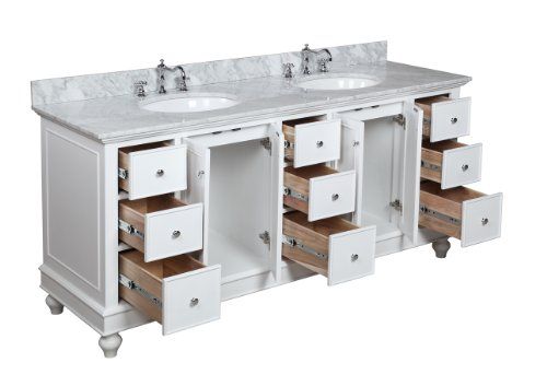 Bella 72 Inch Bathroom Vanity Carrara White Includes Cabinet With Soft Close Drawe Traditional Kitchen Bath Collection Bella 72 Inch Bathroom Vanity Carrara, How Far Apart Are Sinks On A 72 Inch Vanity