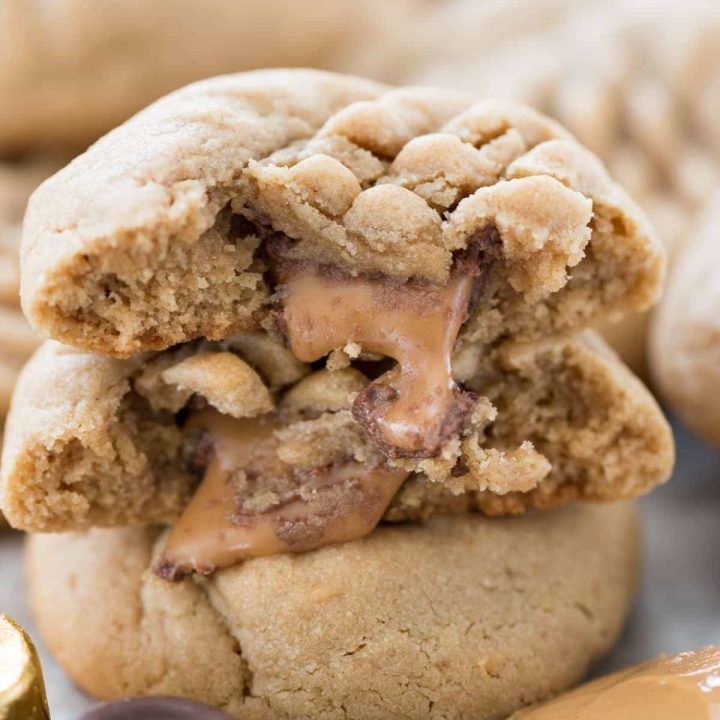 Rolo Stuffed Peanut Butter Cookies Crazy For Crust Recipe Easy Peanut Butter Baking Recipes Cookies Rolo Cookies
