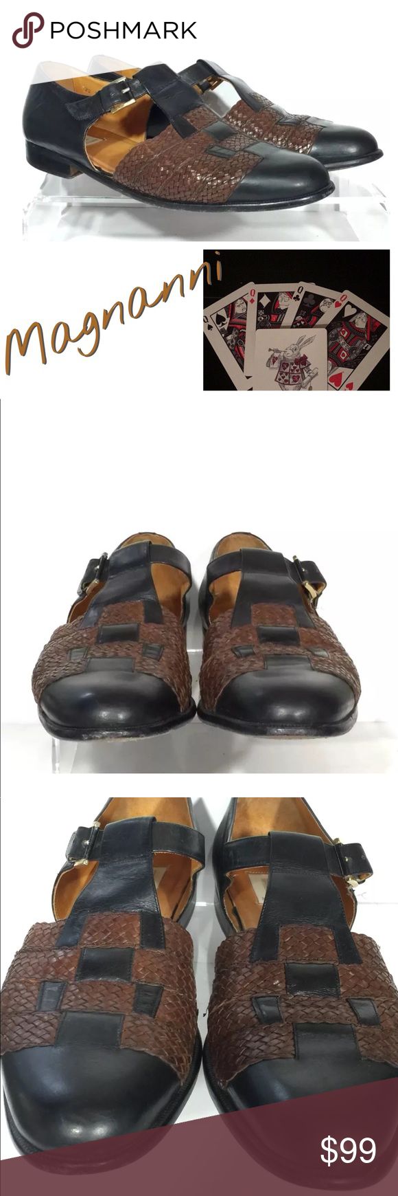 Magnanni Mens Casual Dress Sandals Weave Leather * Brand - Magnanni * Good pre o...