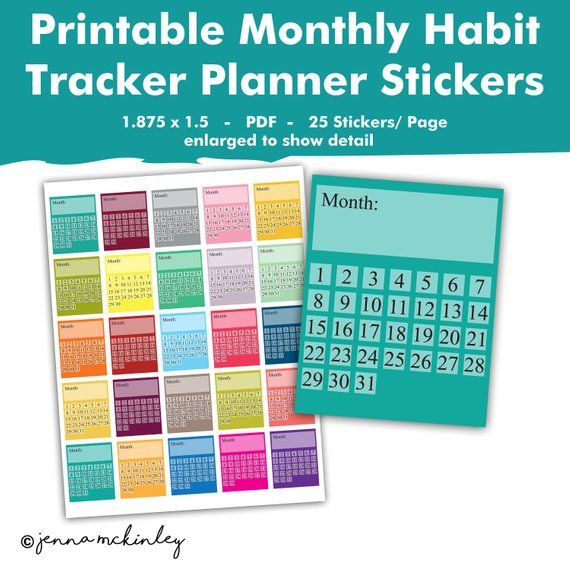 printable monthly habit tracker