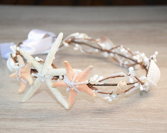 Seashell crown,Seashell tiara,Beach Bride,Beach Wedding crown,Starfish Crown,Starfish tiara,Mermaid crown,starfish,Destination Wedding tiara