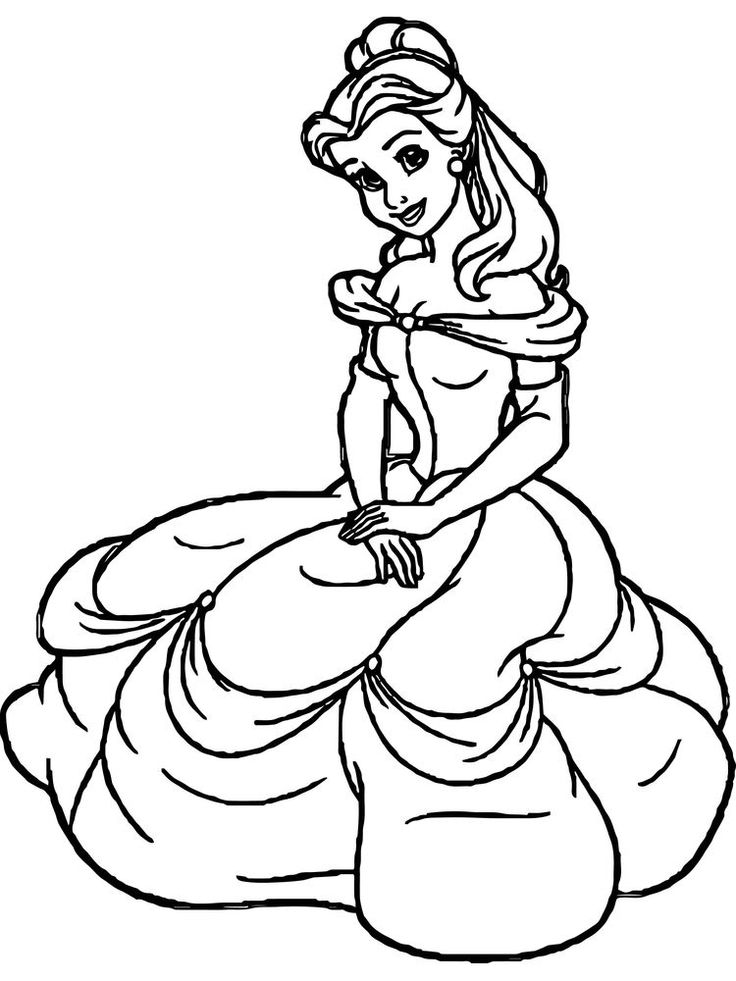Belle and cinderella coloring pages
