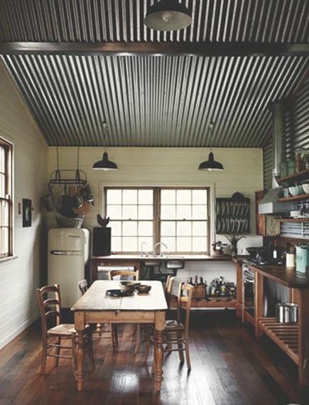 Corrugated Metal For Interior Walls Ceilings Chic Corrugated Metal For Interior Walls Ceilings Chic Tin Atticmag Kitchens Bathrooms Design Farmhouse In 2018 Pinterest