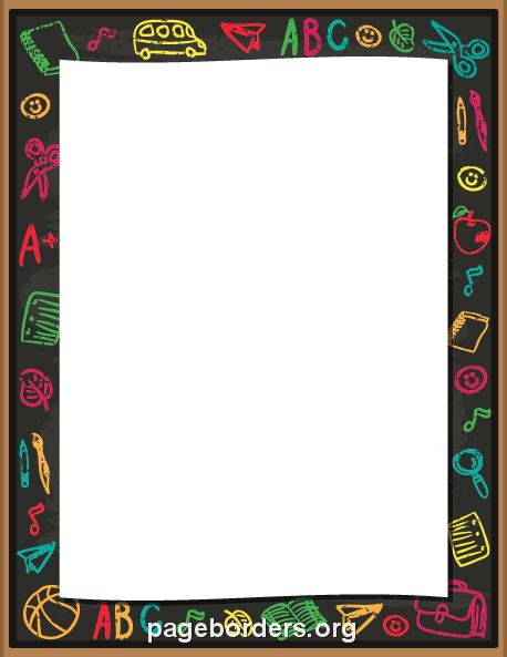 Printable school chalk border. Use the border in Microsoft Word or other programs for creating flyers, invitations, and other printables. Free GIF, JPG, PDF, and PNG downloads at http://pageborders.org/download/school-chalk-border/