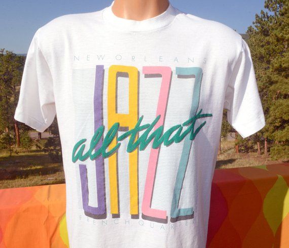 vintage t-shirt 80s NEW ORLEANS all that jazz fest music tee Medium Large 1986 | Music tees