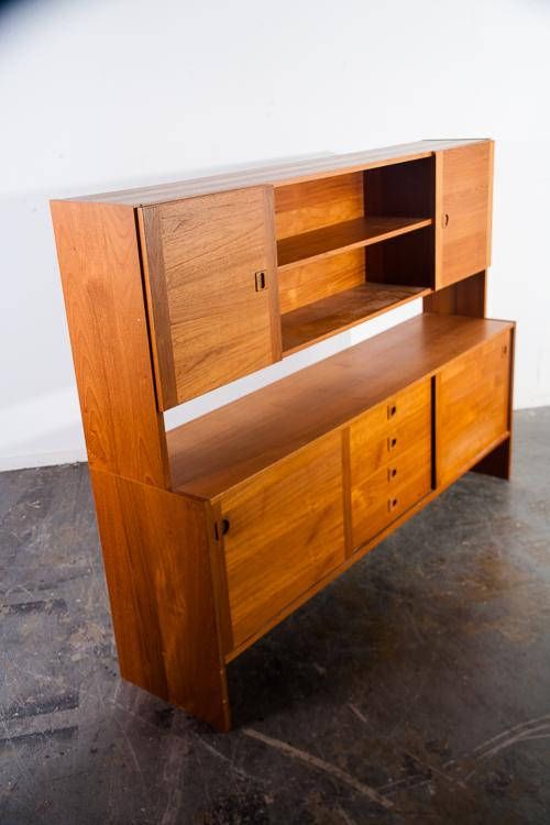 Danish Modern Teak Credenza Sideboard With Top Storage And Display Danish Modern Teak Credenza Sideboard With Top Storage And Display Near Perfect Condition Ready For Your Home Or Living E
