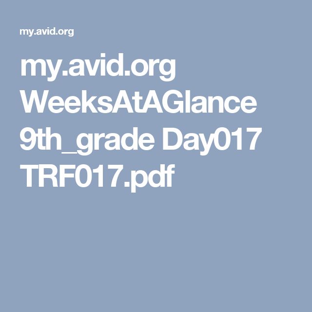 myavidorg WeeksAtAGlance 9th_grade Day017 TRF017pdf AVID - avid tutorial request form myavidorg WeeksAtAGlance 9th_grade Day017 TRF017pdf AVID - avid tutorial request form