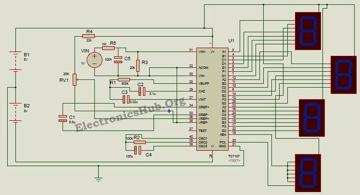 Digital Voltmeter Circuit Diagram Using Icl7107