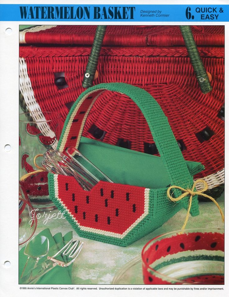 Watermelon Basket Plastic Canvas Pattern Annie/'s International