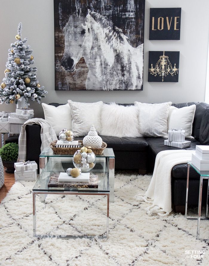 holiday black white gold decorating ideas winter in 2019 family