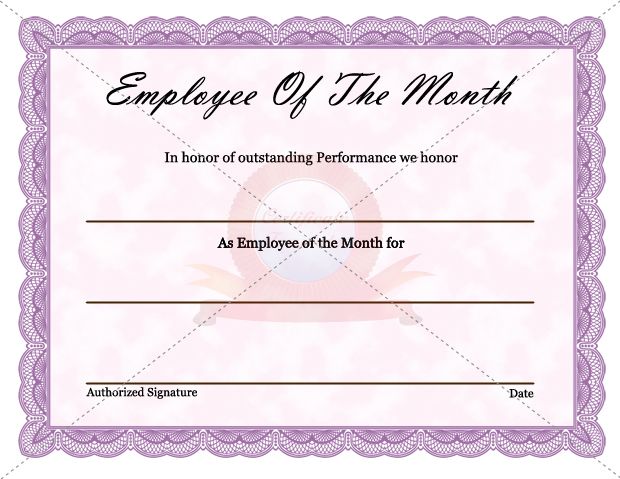 employee of the month certificate template