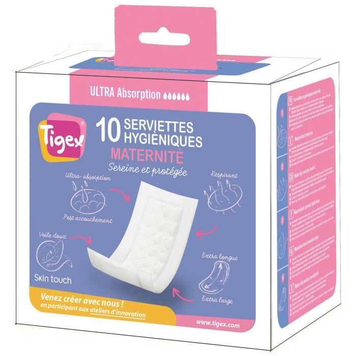 TIGEX Serviettes Hygiéniques Post Accouchement | Serviette