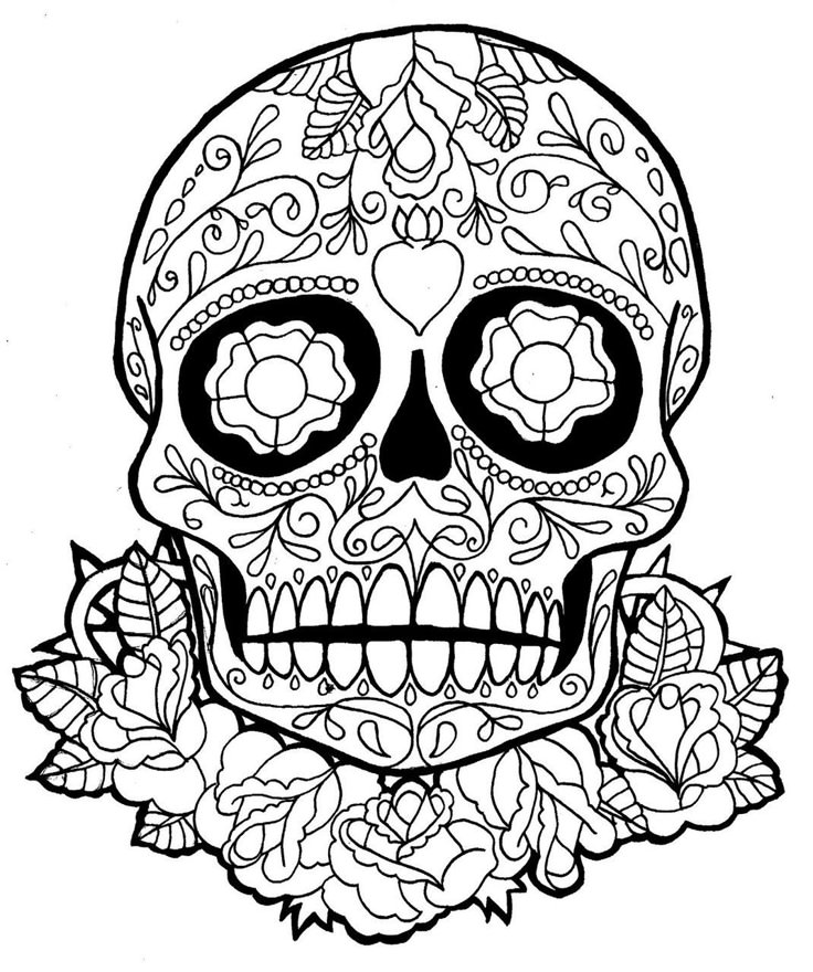 skull coloring pages for teen sugar skull dia de los muertos tattoo sample tattoobite - Day Of The Dead Coloring Pages skull coloring pages for teen sugar skull dia de los muertos tattoo sample tattoobite - Day Of The Dead Coloring Pages