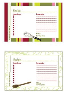 recipe card layout