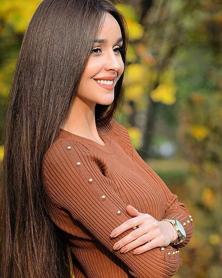 Screaming brunette long hair cute