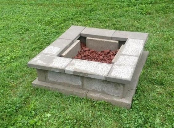 Homemade fire pit, Fire pit backyard, Cinder block fire pit