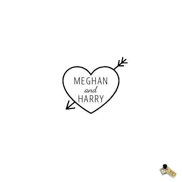Carved Initials Stamp Personalized Custom Heart Favor Names Arrow Rubber Stamp or Self Inking Rustic Woodland