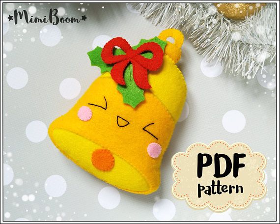 This is a digital tutorial on how to make the Christmas Bell ornament from felt ...