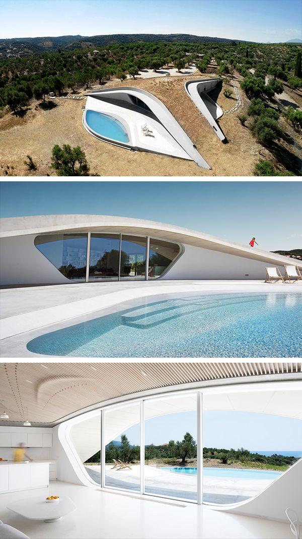 Villa Ypsilon By Lassa Architects In Finikounda Greece Green Building Architecture Futuristic Architecture Green Architecture